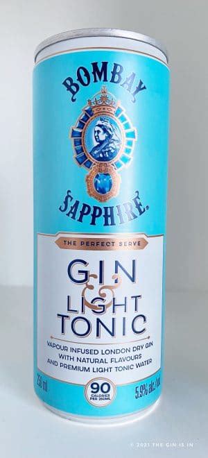 Calories in Gin & Light Tonic from Bombay Sapphire .